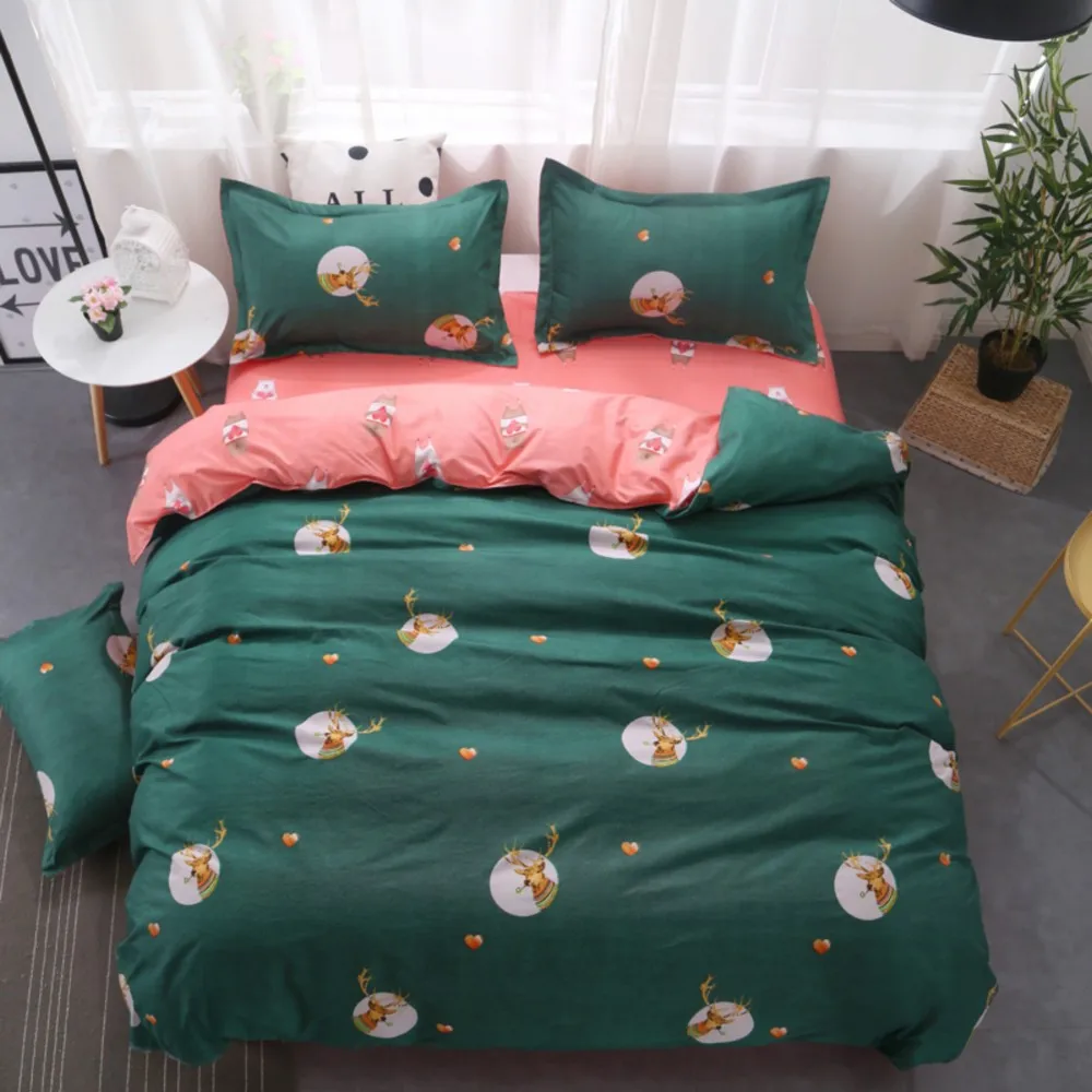 

Drop Shipping Bedding Sets Duvet Cover3/4pcs Cartoon Fashion Bed sheets Single Twin Full Queen Sizes Gife Deer
