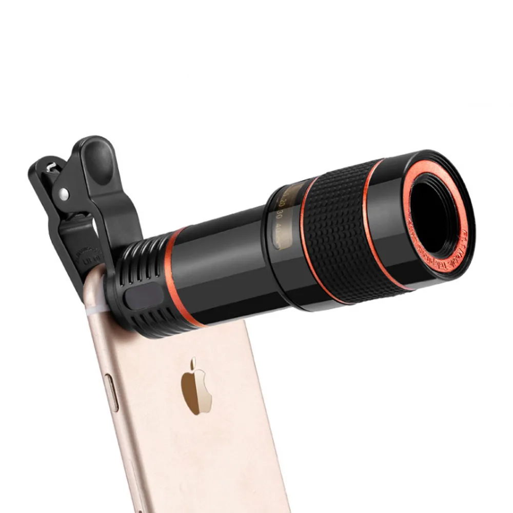 Universal 12X Zoom Phone Lens Telephoto Camera Clip Lens