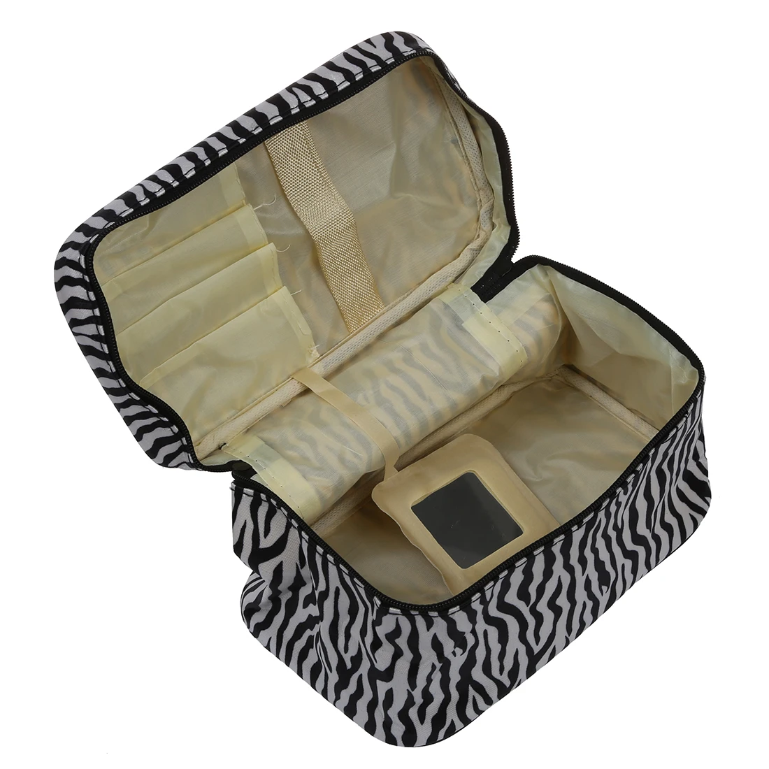 Zebra Pattern Foldable Makeup Cosmetic Hand Case Bagin Cosmetic Bags