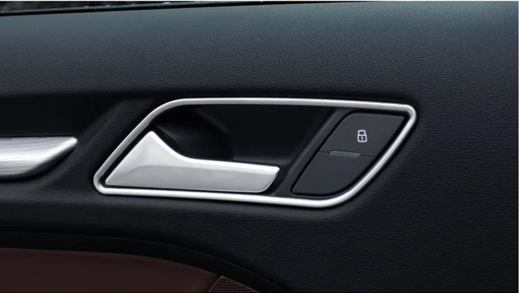 4 шт./компл. салона автомобиля Дверная ручка захватить декоративная рамка для укладки волос Стикеры для Audi A3 8 V 2012 2013 Нержавеющая сталь