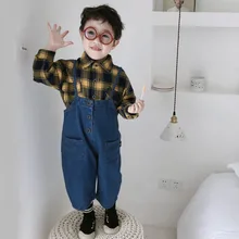 Комбинезоны для маленьких мальчиков детские джинсовые штаны повседневные джинсовые штаны для мальчиков, топ с лямками для малышей, брюки Одежда для маленьких мальчиков 1-7 лет