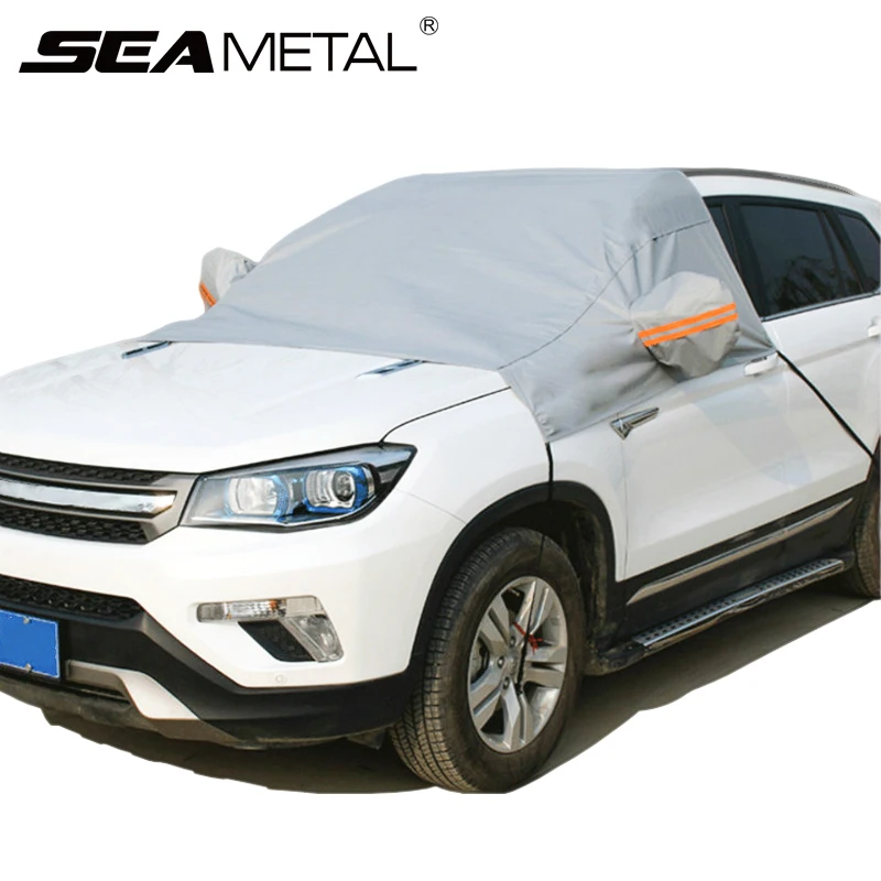 

Car Windscreen Cover Half Size Windshield Front Window Shade Sun Shield Cushion Winter Snow Ice Frost Protector Auto Accessories