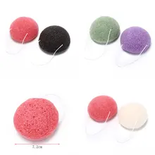 2 шт., 6 цветов, натуральный косметический спонж для лица, очищающий, моющий, уход за лицом, пудра, инструменты для макияжа