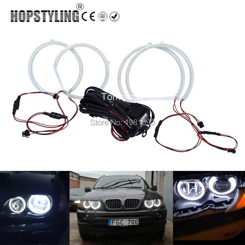 Hopstyling 1 комплект SMD 3528 Halo Кольцо ангельские глазки для BMW E53 X5 Ксеноновые белые для автомобиля комплекты фар без ошибок