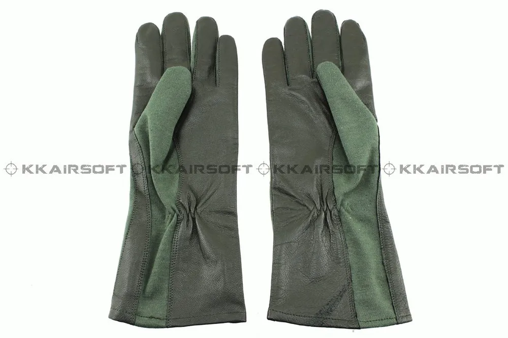 military tactical gloves sports cycling leather tactical glove Nomex style tactical pilot gloves (OD Green BK) (1)