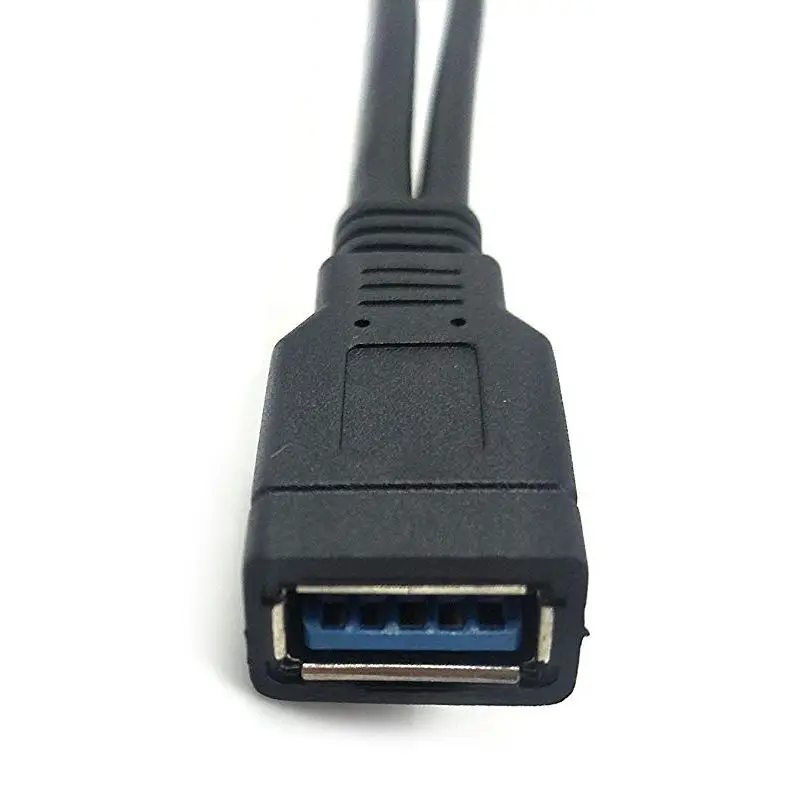 Черный USB 3,0 Женский двойной USB Мужской дополнительный кабель для передачи данных Y для 2,5 дюймового мобильного жесткого диска