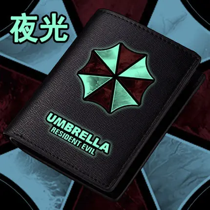 

Fashion Resident Evil Wallets Short style Luminous PU Leather Cartoon Anime Student holders