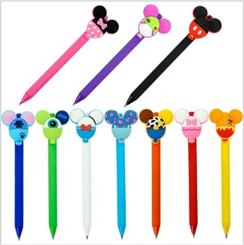 

Mickey Minnie balloon shape candy color frosted 0.5 mm black gel pen Creative Learning stationery ball-point pen for kids