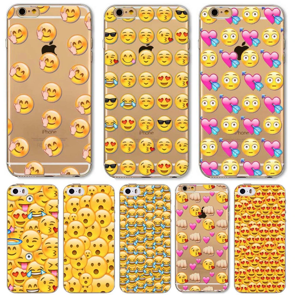 絵文字絵文字ケースappleのiphone 6 6 S 6プラス6 Sプラス5 5 S透明シリコンソフトtpu電話カバーファンキーデザイン Case Designer Case Pluscase For Aliexpress