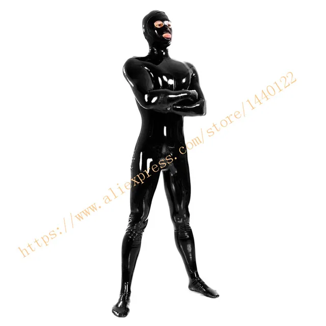 Full Cover Black Latex Catsuit Sexy Fetish Erotic Costumes Rubber Bodysuit  For Man Plus Size Jumpsuit Customize Service - Zentai - AliExpress