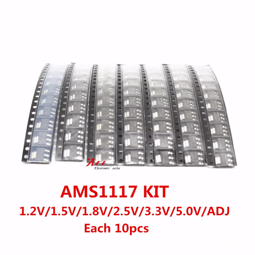 70 piece ams1117 Kits Voltage Regulator 1.2 v/1.5 v/1.8 v/2.5 v/3.3 V/5.0 