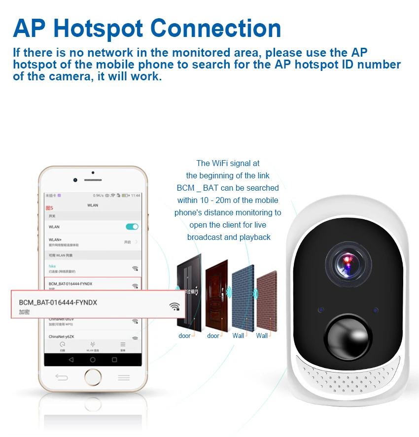 Smar 1080P HD Wireless WiFi Camera Built-in 10400mAh Lithium Polymer Battery Outdoor Indoor Security IP Cam PIR Motion Detector (4)