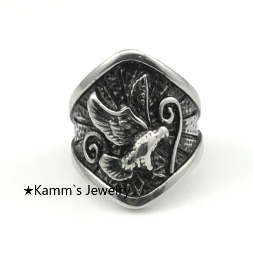 

The Bird Patterns New Arrival Gift For Ripe animal Finger Rings wings 316L Stanless Steel Fashion Jewelry Music KR130 US size