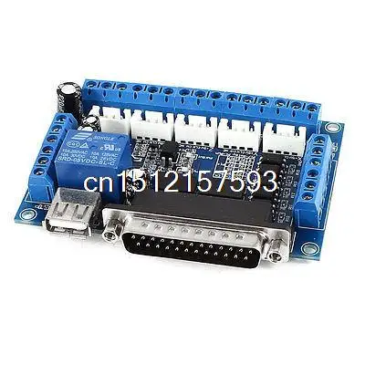 Stepper Motor Driver 5 Axis Breakout Interface Board Blue Black for Mach3 CNC |