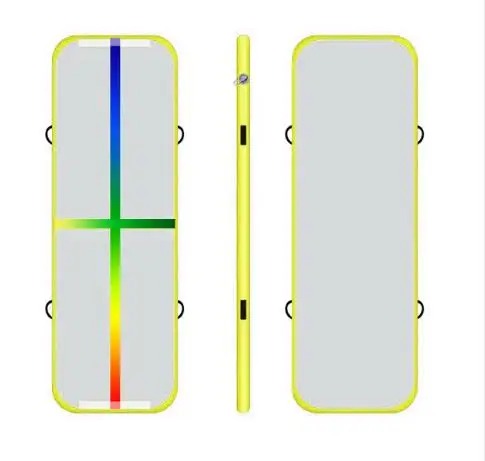 Надувной Tumbing коврик Airtrack,, 1 м* 0,6 м* 0,1 м, гимнастический коврик, надувная гимнастическая барабанная дорожка, воздушный блок, воздушная доска - Цвет: yellow color line