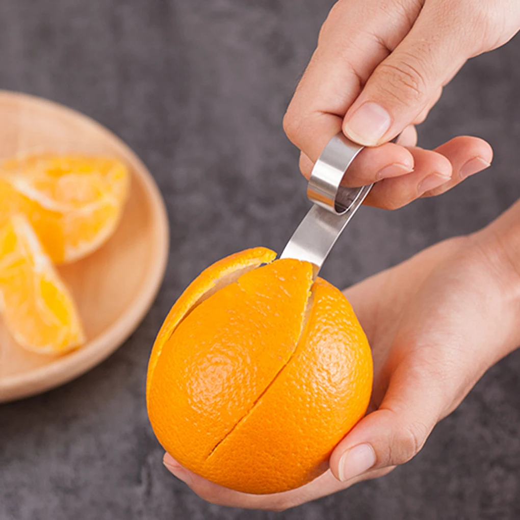 2Pcs/lot Stainless Steel Orange Peeler Easy Open Lemon Cutter Citrus Parer Fruit Vegetable Tools