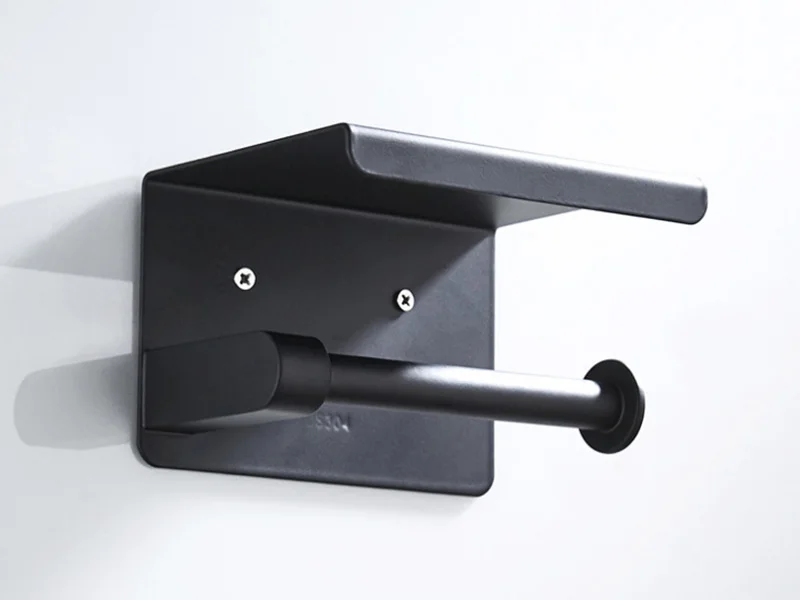 main paper holder with shelf black 3