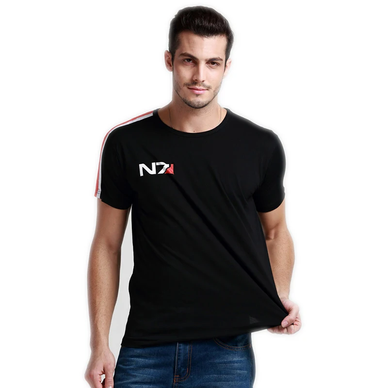 N7 Mass Effect 3 футболка Для мужчин системы военный альянс эмблема игровая хлопок