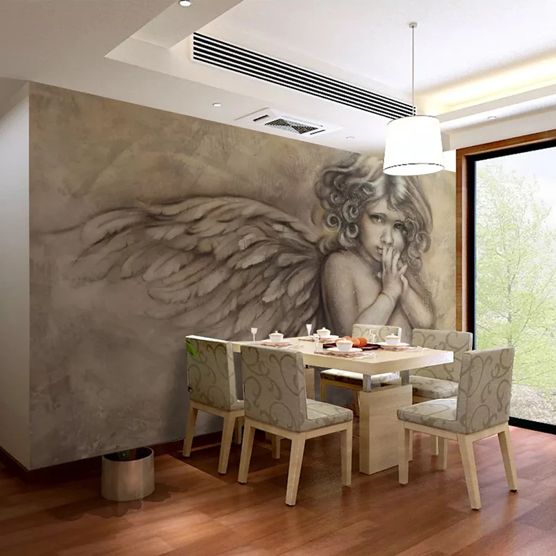 Пользовательские 3D фрески обои Европейский Стиль Ангел гостиная детская спальня фон Настенная роспись домашний декор Papel де Parede 3 D