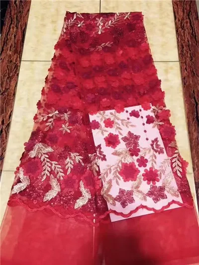 Wine gold French Net Sequins Lace Fabric 2018 Latest african lace fabric with embroidery mesh tulle | Дом и сад