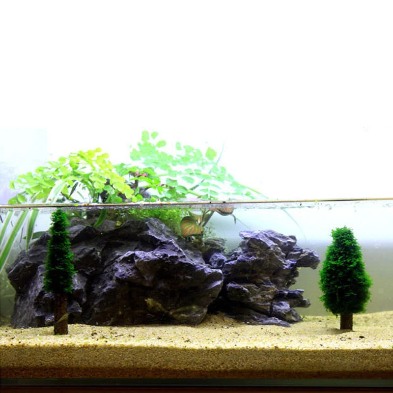 Christmas Tree Fish Tank Moss Water Grass Decoration Moss not included