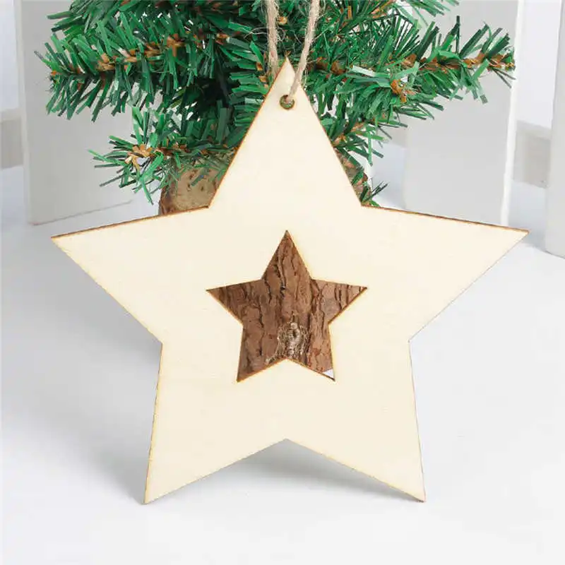 Snowflake Wood Embellishments Rustic Christmas Tree Hanging Ornament Decor #2n7 (1)
