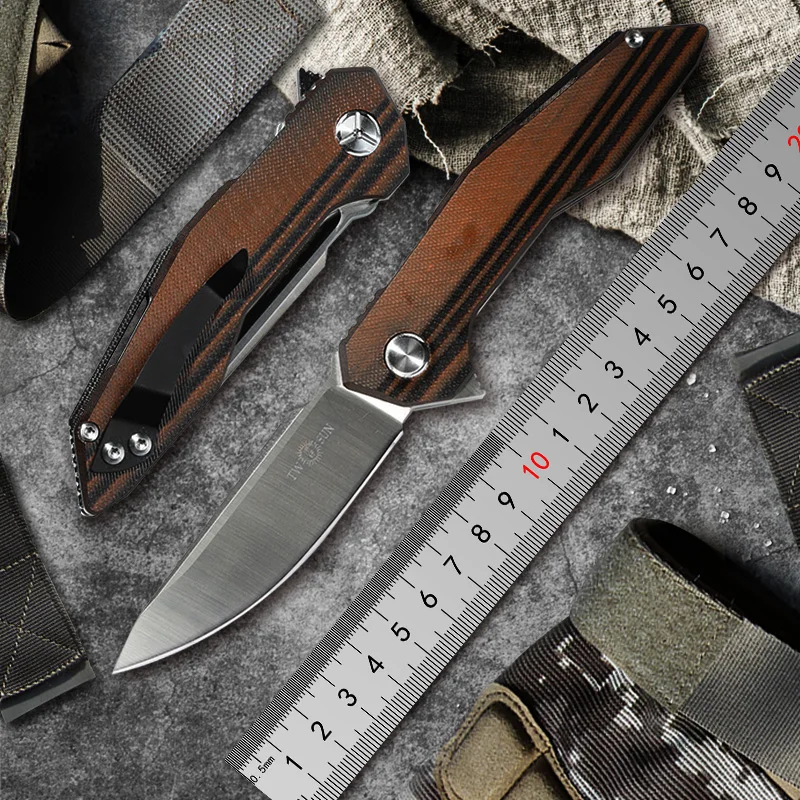 

TWO SUN TS 42 folding Knife Army Hunting D2 blad 60hrc Hardness Survival Knives Essential tool For Self-defense Outdoor G10 EDC