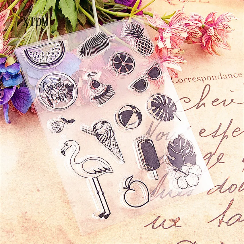 

Hot selling ostrich clear stamp / silicone seal flower stamp DIY scrapbook album / card production