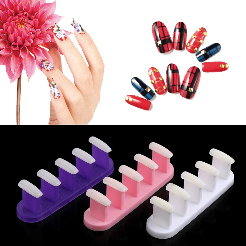 

New 3 Pcs 1 Set Nail Exercises Training Tool Nail Art Plastic Tip Stand Practice Nice Display For Nail Art Designs And Patterns