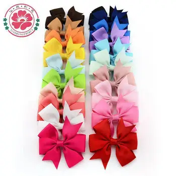 

EPACK FREE 100pcs 8*8cm mixed 20 colors Ribbon Bows Clip bows clip baby hair bow boutique hair accessories girls hair cl