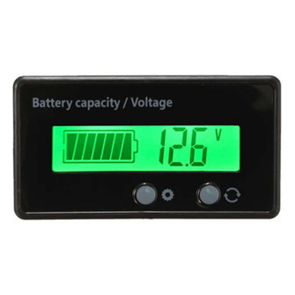 Датчик кнопок измеритель напряжения литиевая Автомобильная свинцово-кислотная батарея с подсветкой универсальная емкость батареи ЖК-дисплей монитор с подсветкой дисплей - Цвет: Зеленый