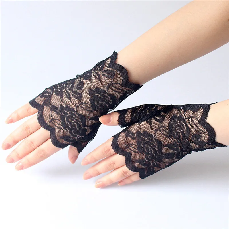  Women Short Fingerless Lace Gloves Vintage Adult Girls Ladies Glove Hand Gloves guantes eldiven handschoenen 40FE1810