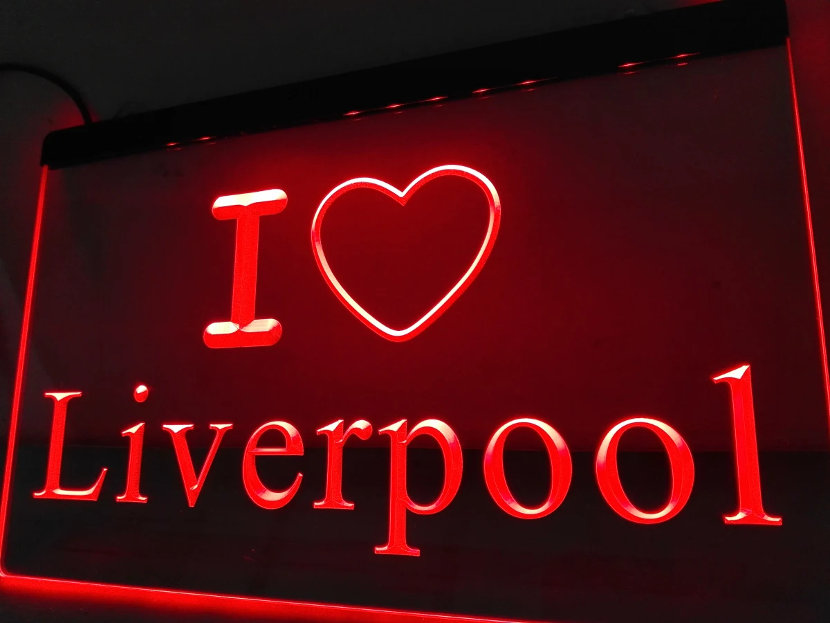 LB845 I Love Liverpool Bar Pub Club NR LED Neon Light Sign hang sign