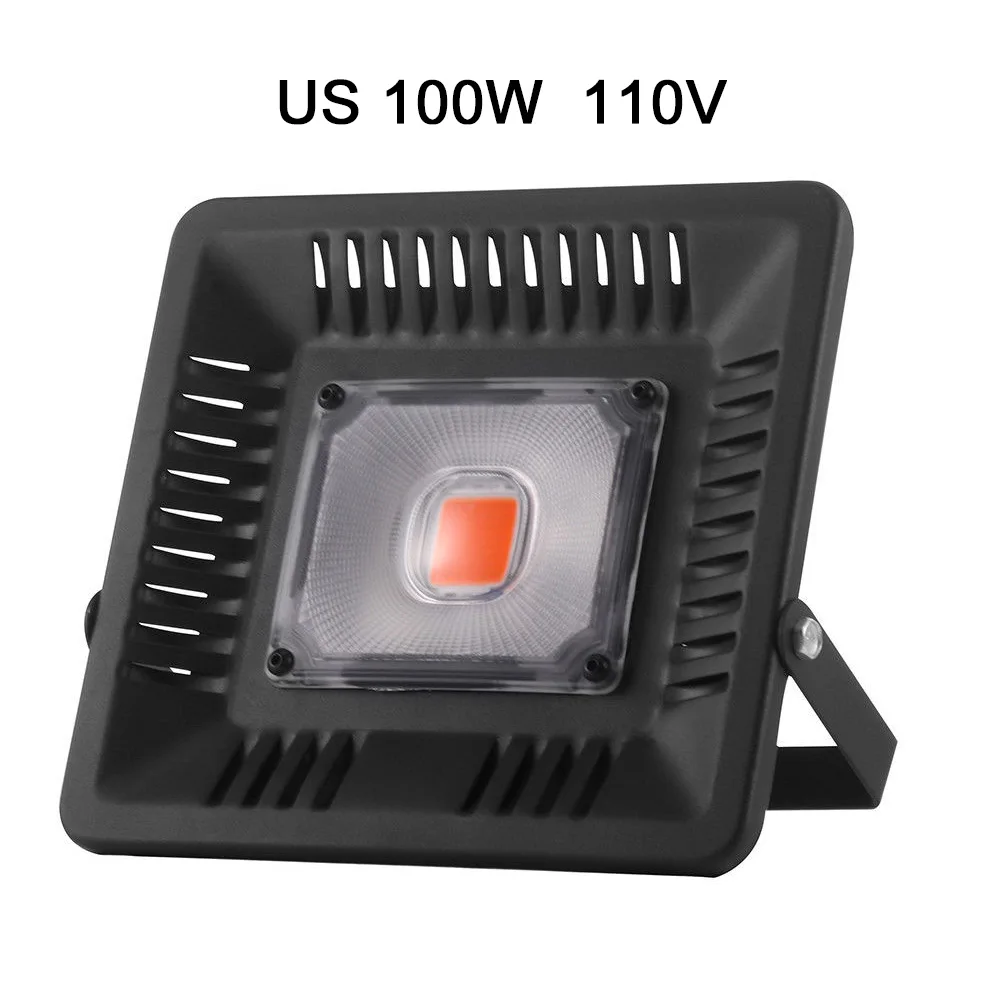 100W US Светодиодный свет для выращивания полного спектра 100 W 200 W 300 W IP67 монолитный блок светодиодов прожекторное освещение для выращивания растений в помещении на открытом воздухе гидропонная теплица - Испускаемый цвет: 100W US