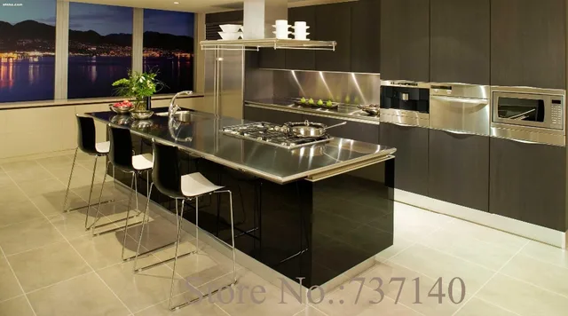 Stainless Steel Kitchen Black Lacquer Cabinet Foshan Stainless Steel Kitchen Black Lacquer Cabinet Foshan Furniture Factory