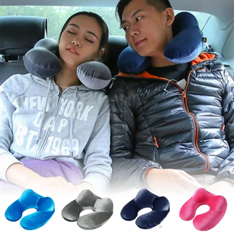 Надувная подушка для шеи удобные подушки U форма подушки путешествие из авиационного дорожные аксессуары для сна Текстиль