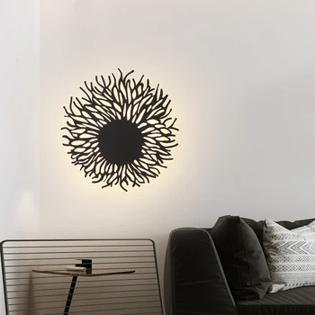 

Modern LED wall lamp bedroom bedside decorative wall lamp living room aisle staircase balcony dressing room light fixture Black