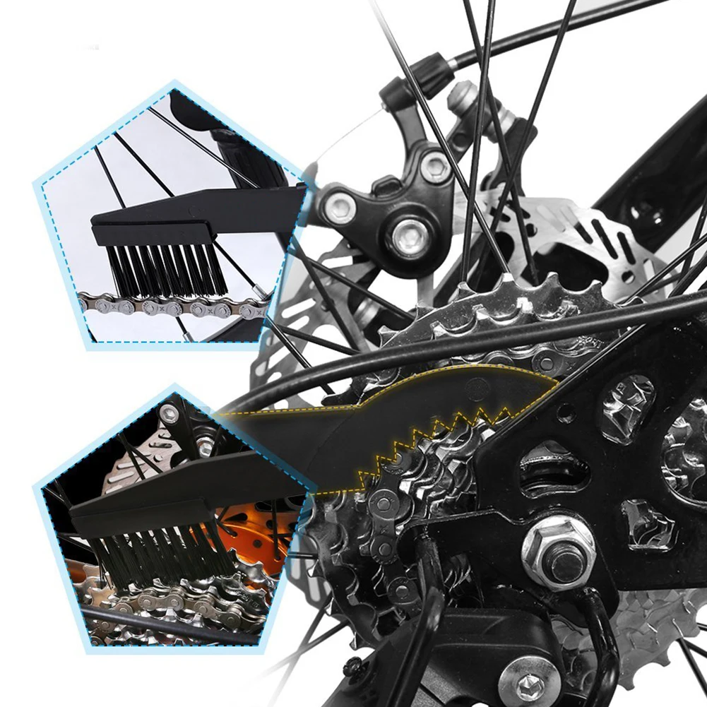 Набор щеток для чистки, 4 шт., портативный пластиковый инструмент для чистки цепи горного велосипеда, инструмент для очистки велосипедной цепи, скруббер, набор кистей для чистки велосипеда