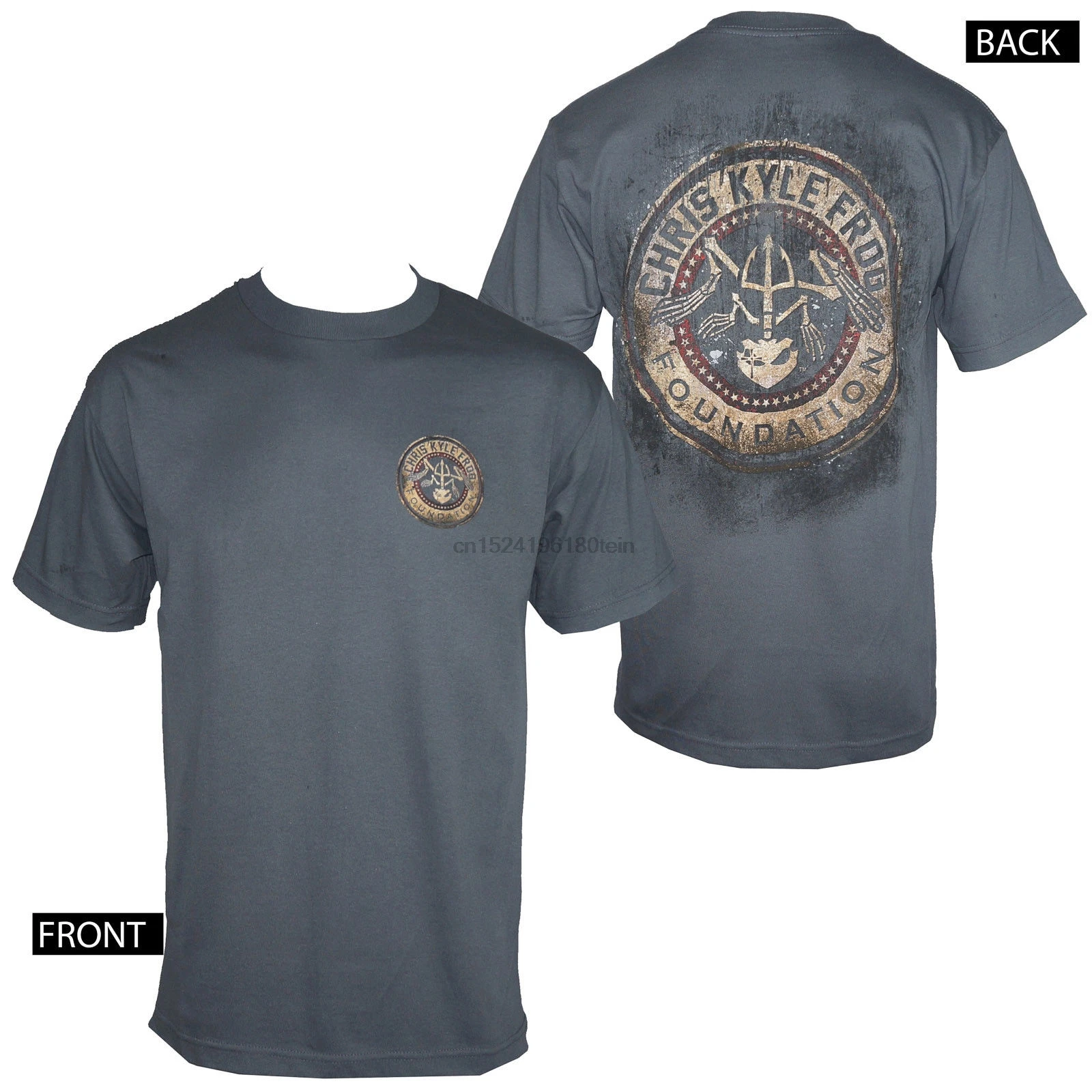 

Licensed CHRIS KYLE Frog Foundation Gritty Logo Mens Charcoal T-Shirt S-3XL NEW