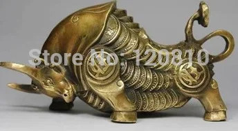 

Free Shipping CHINESE OLD COPPER HANDWORK OX STATUE
