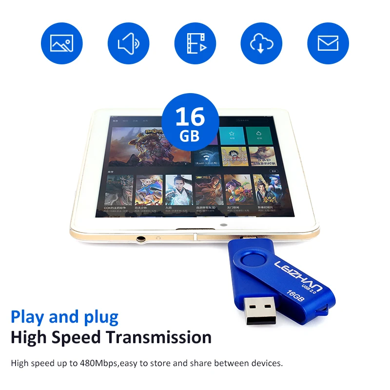LEIZHAN USB Flash Drive Смартфон OTG U Карты Памяти Memory Stick 64 Г 32 16 8 4 Флэш Накопитель Micro