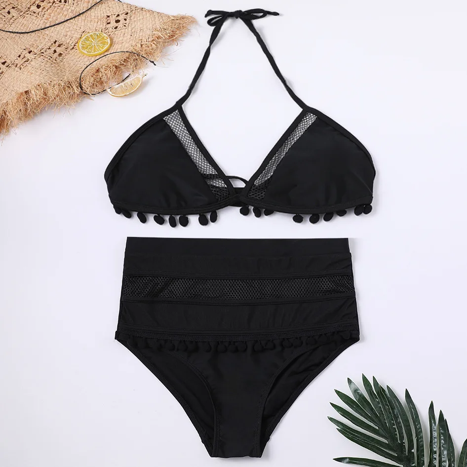 YCDYZ Высокая Талия бикини 2019 сексуальные купальники Boho Для женщин Ленточки верх на
