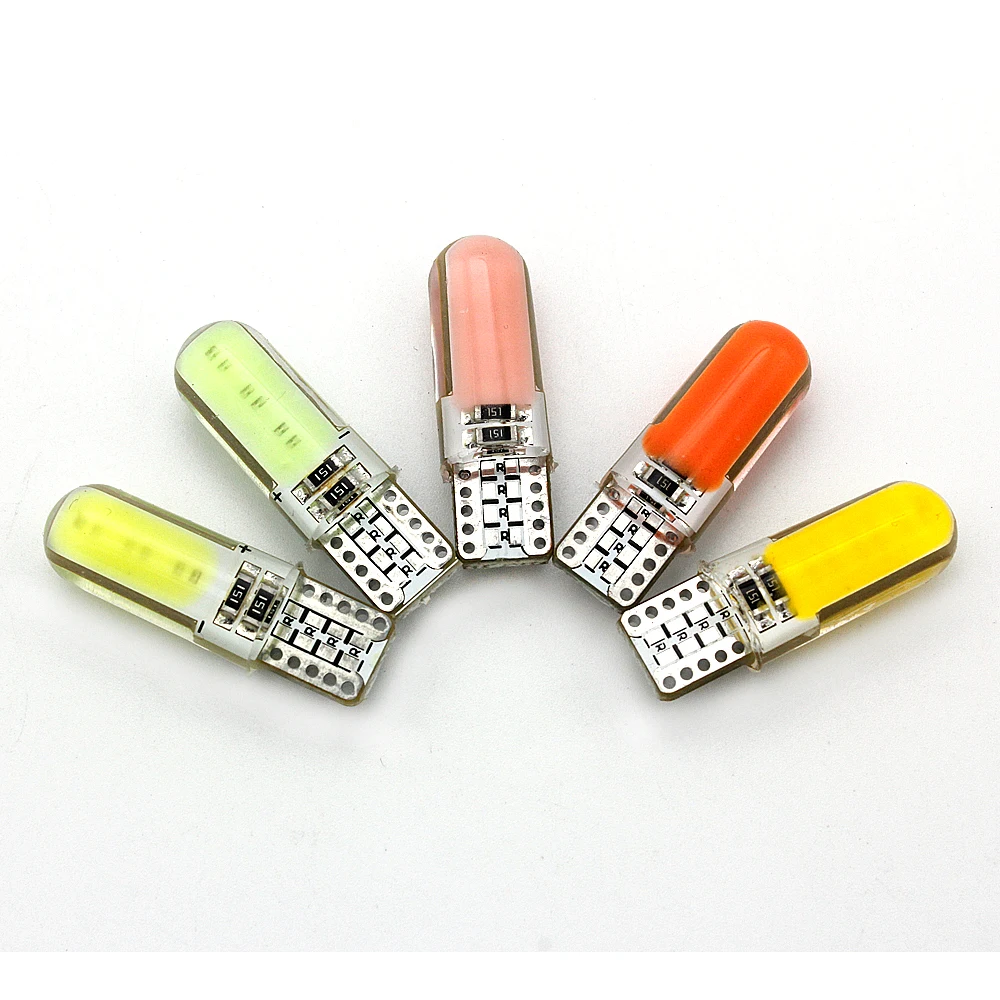 

1Pcs New T10 COB LED Car Interior Lights Silica Gel W5W 194 Auto Wedge Side Light Reading Bulb DC 12V Signal Lamp