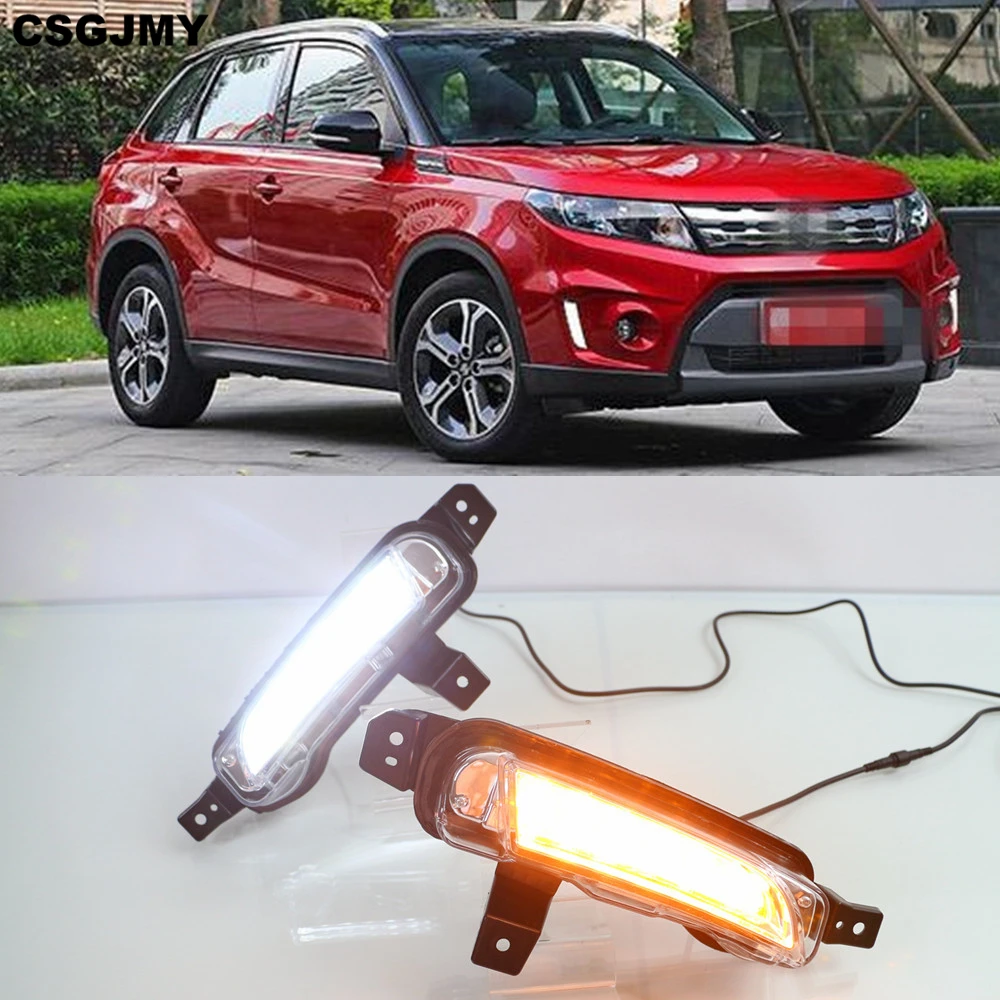 CSGJMY 1 Set Car LED Daytime Running Light DRL For Suzuki Vitara 2015