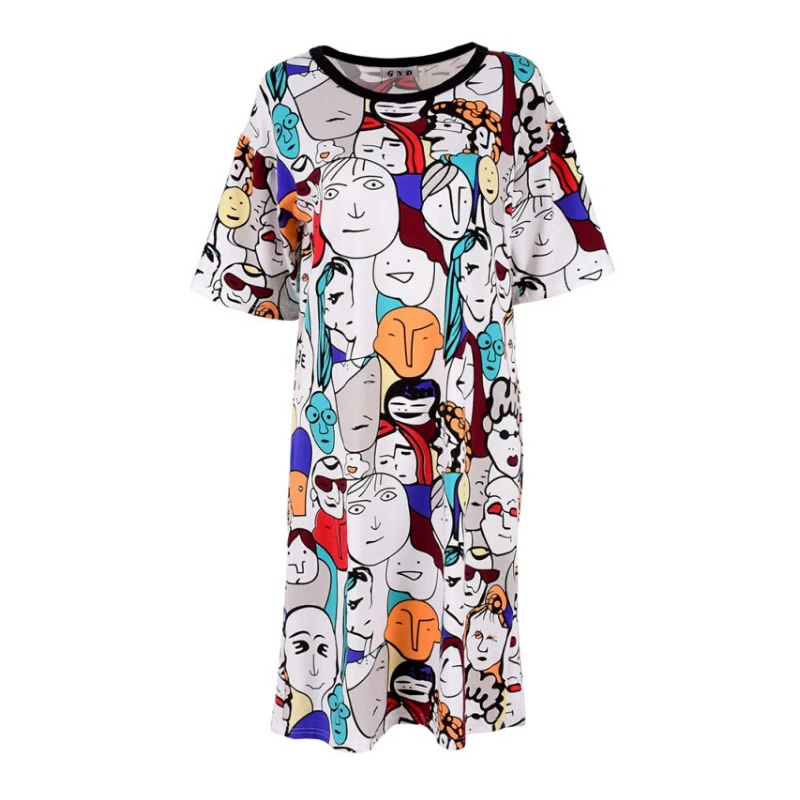 

Women Loose Boho Print Dress Evening Party Night Club Beach Dresses Tops