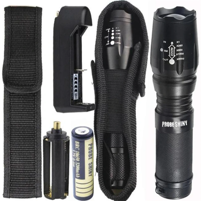 Powerful LED Flashlight 5000 lumens T6 LED Flashlight 18650 Adjustable Focus Zoom Flash Light Lamp Bicycle Front Light #2M03 (3)