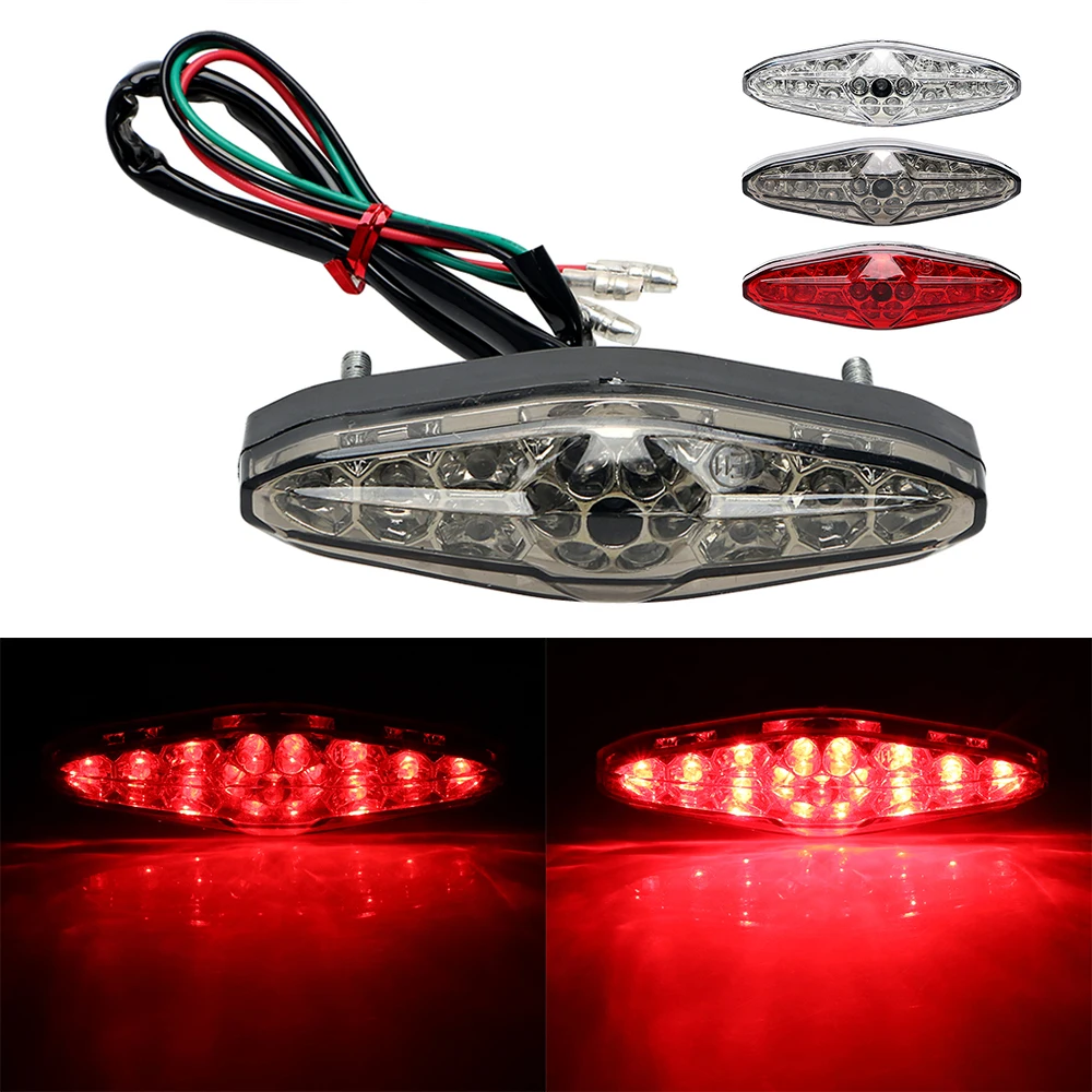 

15 LEDs Motorcycle Tail Brake Light Indicator Lamp Universal Moto Rear Warning Lamp Lighting Day Running Light