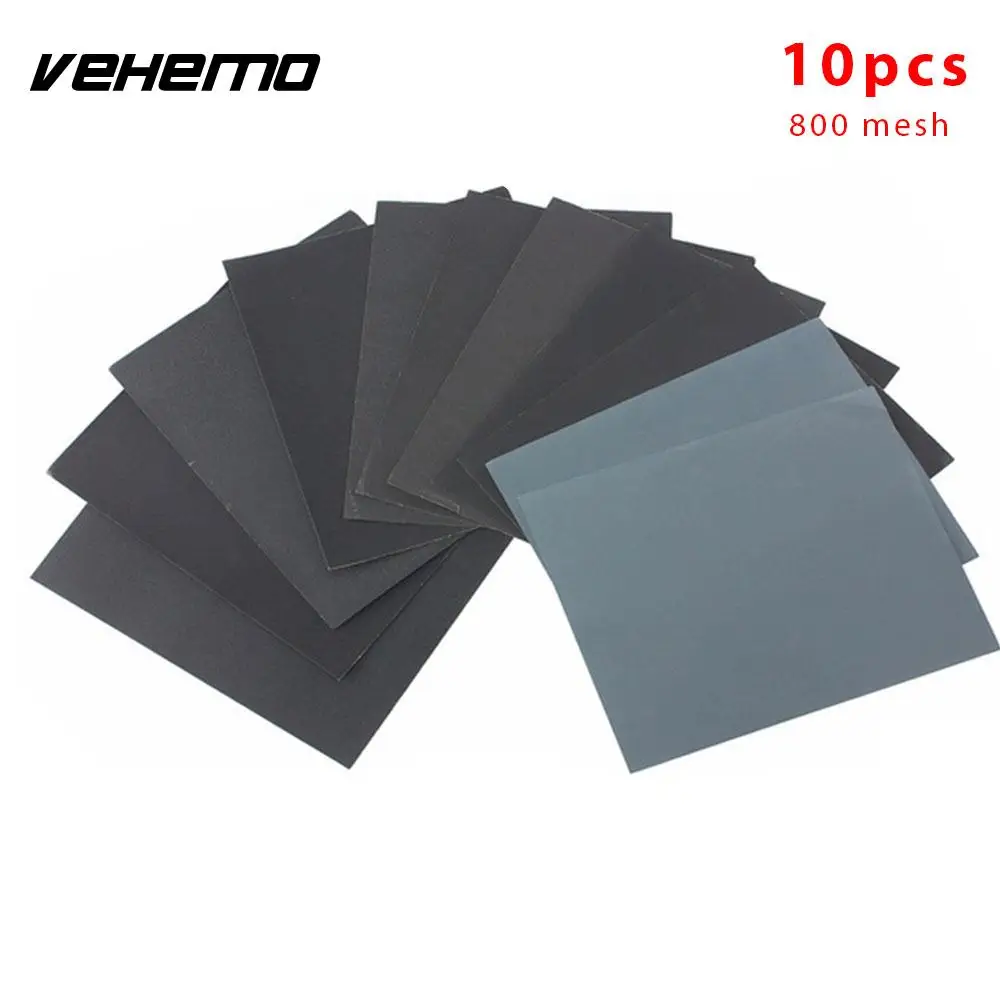 VEHEMO 10 шт. 230x280 мм Автомобильный экран для ухода за автомобилем, наждачная бумага, автомобильная наждачная бумага, приложения для влажной или сухой лист наждачной бумаги - Цвет: Оранжевый