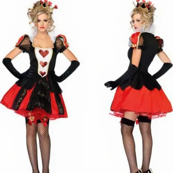 

New high quality Enchanting Fantasy Party Snow White Dress Queen Of Hearts Costume Luxury Halloween Costume