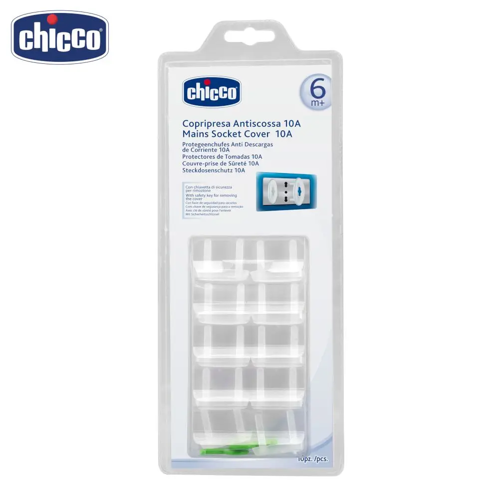 Защита для розеток Chicco Safe заглушки 10 шт. 6 мес.+|Электрическая безопасность| |